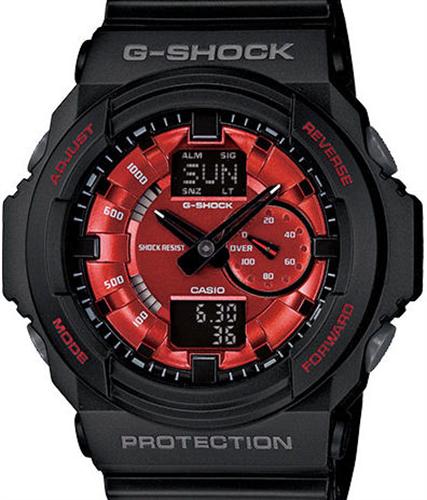 Casio G-Shock wrist watches - G-Shock Ana-Digital Black/Red GA150MF-1A 