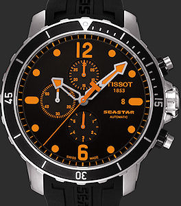 Tissot Diver Seastar wrist watches - Seastar 1000 Auto Chron Orange